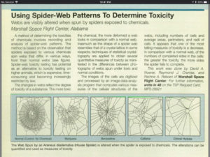 Using Spider-Web Patterns to Determine Toxcitiy