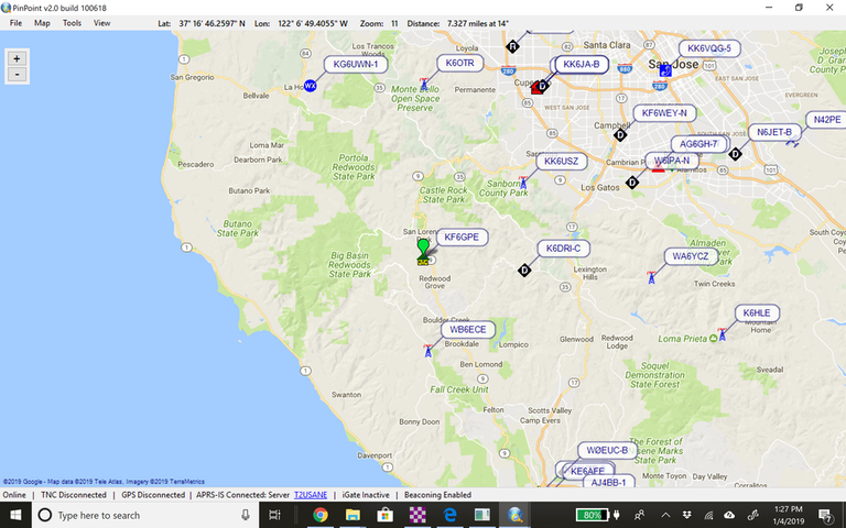 Pin Point APRS on Windows 10